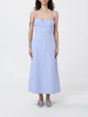 Zimmermann Kindred Spirit Luna Linen Midi Dress In Blue