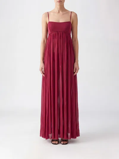 Zimmermann Strapless Gathered Jersey Gown In Burgundy