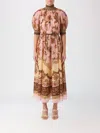 Zimmermann Womens Mauve Jacobean Aster Billow Silk Maxi Dress Xl In Multi