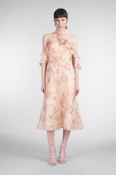 Zimmermann Illuminate Flutter Printed Dress In Neutral