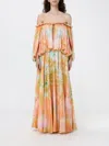 Zimmermann Luna Twist Off-the-shoulder Cutout Gathered Printed Silk-satin Maxi Dress In Multi