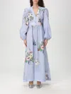 Zimmermann Everley Printed Linen Dress In Blue