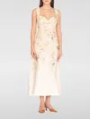 Zimmermann Womens Balance Floral-print Linen Midi Dress White Hydrangea Xs In Pink