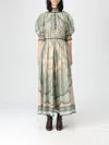 Zimmermann Womens Tapestry Teal Multi Wanderlust Billow Puffed-short-sleeves Silk Midi Dress In Multi