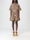 Zimmermann Wanderlust Lantern Belted Printed Cotton Mini Dress In Multi