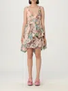 Zimmermann Matchmaker Floral Linen And Silk Minidress In Multicolor