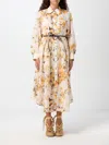 Zimmermann Ramie Shirt Dress Flower Print In Bunt