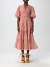Zimmermann Pleated Midi Dress In Pink