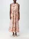 Zimmermann Acacia Broderie Anglaise Linen Midi Dress In Pink