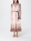 Zimmermann Alchemy Belted Paisley-print Chiffon Midi Dress In Pink