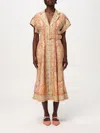Zimmermann Acacia Belted Linen Shirt Dress In Pink