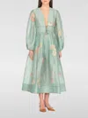 Zimmermann Womens Mint Hibiscus Illuminate Billow Embroidered Linen-silk Maxi Dress In Green