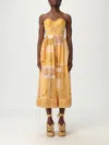 Zimmermann Womens Mustard Bandana Lucky Corset Cotton Midi Dress Xl In Yellow