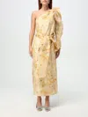 Zimmermann Crush Asymmetrical Midi Dress In Yellow Floral In Gelb