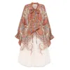Zimmermann Womens Rhiannon Floral Woven Midi Dress Cream Paisley