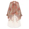 Zimmermann Womens Rhiannon Floral Woven Midi Dress Cream Paisley