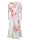 Zimmermann Flower Printed Crush Midi Dress In Linen