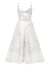 Zimmermann White Midi Dress With Heart-shaped Neckline In Multi