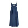 Zimmermann Front Twist Long Dress In Blue