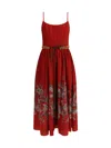 Zimmermann Rhiannon Belted Paisley-print Cotton-voile Midi Dress In Red