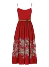 Zimmermann Rhiannon Belted Paisley-print Cotton-voile Midi Dress In Red