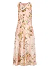 Zimmermann Acacia Broderie Anglaise Floral Midi Dress In Multi