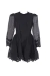 Zimmermann Hypnotic Lace Mini Dress In Black