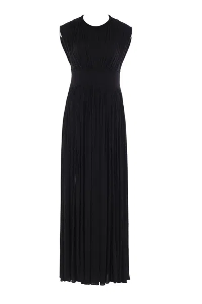 Zimmermann Womens Black Pleated Round-neck Stretch-wovencolumn Dress