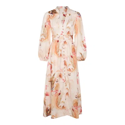 Zimmermann Dresses Cream Palm Floral In Multi