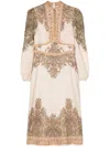 Zimmermann Dresses In Khaki Paisley