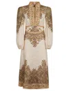Zimmermann Dresses In Khaki Paisley