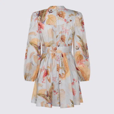 ZIMMERMANN DRESSES LIGHT BLUE PALM FLORAL