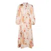 Zimmermann Ascension Plunge Printed Linen Dress In Multi