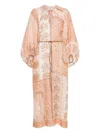 Zimmermann Multicolour Self-tie Dress In Orange