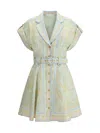 Zimmermann Acacia Belted Paisley-print Linen Mini Shirt Dress In Multicolour