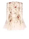 Zimmermann Hypnotic Silk Linen Lace Trim Mini Dress In Neutral