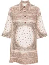 Zimmermann Lapel Short-sleeved Polo Shirt In Neutrals