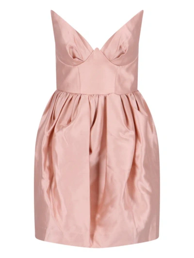 Zimmermann Matchmaker Bustier Wool-silk Mini Dress In Pink