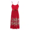 Zimmermann Rhiannon Cotton Corset Midi Dress In Red