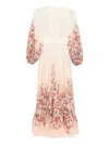 Zimmermann Womens Awaken Plunge Cotton-poplin Maxi Dress Ivory Floral In Multi