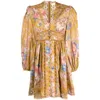 Zimmermann August Plunge Minidress In Yellow