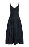Zimmermann Denim Sleeveless Midi Dress In Night Sky In Blue