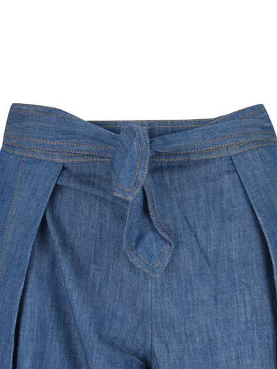 Zimmermann Echo Denim Wrap Pant In Blue