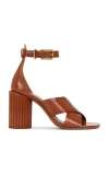 Zimmermann Eddie Scalloped Leather Sandals In Brown