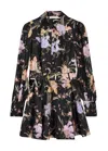 Zimmermann Eden Belted Flip Mini Dress In Iris Sherbert In Multi Floral