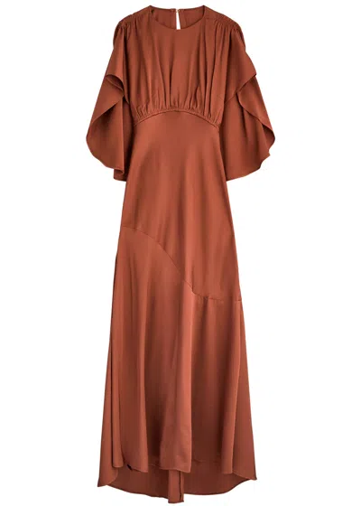ZIMMERMANN ZIMMERMANN EDEN CASCADING CAPE-EFFECT SATIN MAXI DRESS