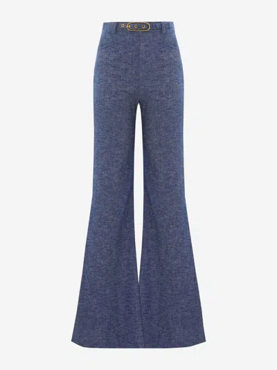 ZIMMERMANN ZIMMERMANN EDEN CHAMBRAY TROUSERS