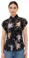 Zimmermann Eden Crystal-embellished Floral-print Linen And Silk-blend Shirt In Iris Sherbet