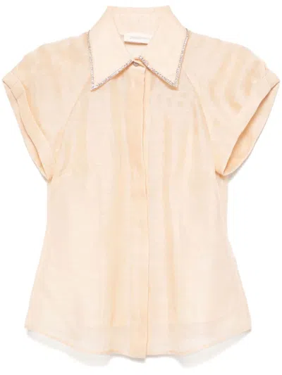 Zimmermann Eden Fitted Blouse In Neutrals