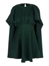 Zimmermann Flared Eden Dress With Draped In Bogr Bottle Green